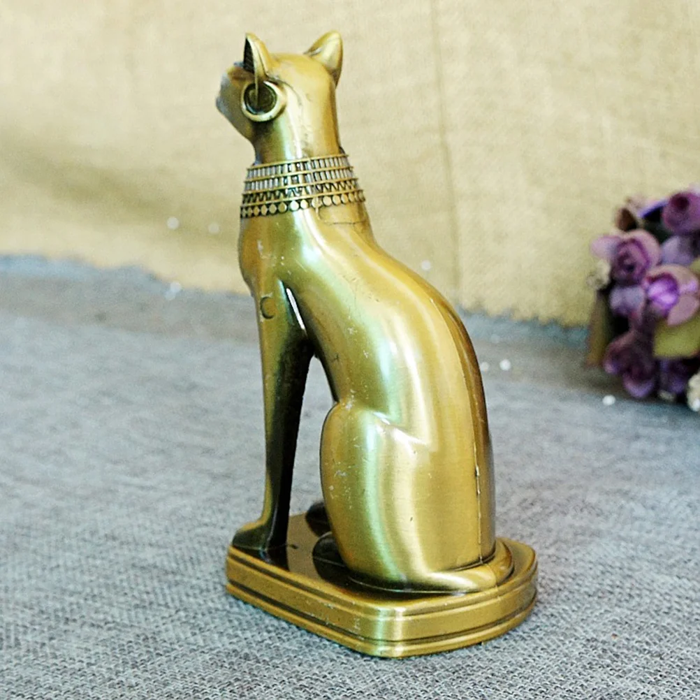

Ornament Retro Egyptian Cat Ornaments Adornment Desktop Metal Vintage Electroplated