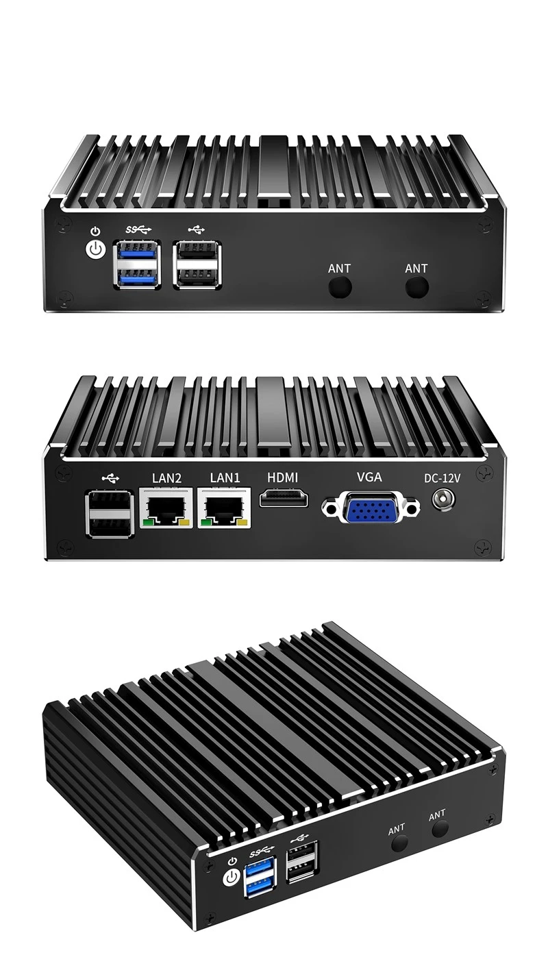 Topton Cheap Compact Fanless Mini PC Intel Celeron N2840 N2930 J1800 Dual LAN DDR3L MSATA SSD Firewall Computer Homelab Server