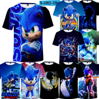 Sonics Children Short Sleeves T-Shirts Cartoon Anime Kids Tops Summer Clothes Game Fashion Tees Boys Girls Birthday Gift