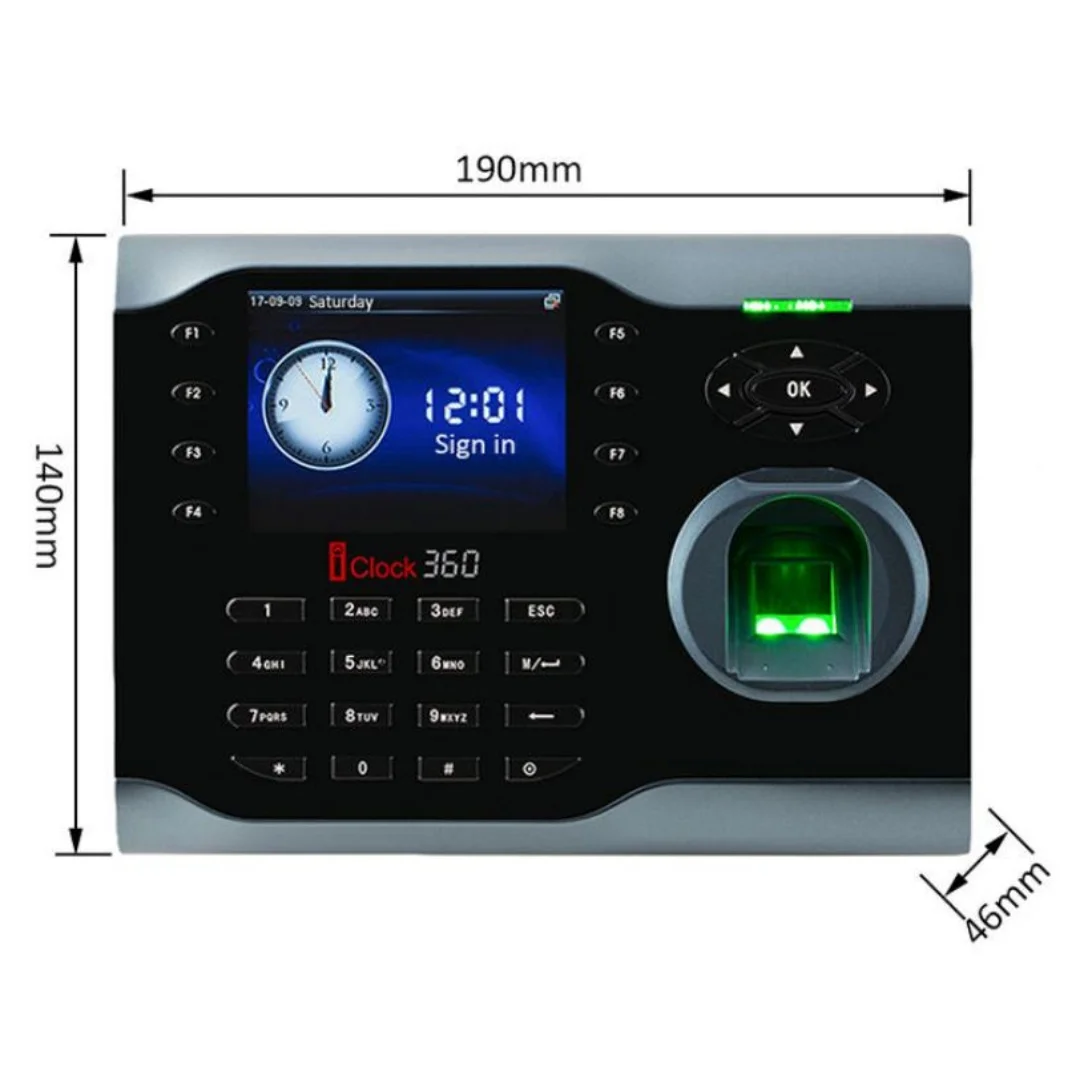 ZK Software Iclock360 Biometric Fingerprint (8000) Password Employee Time Attendance Machine 2.8