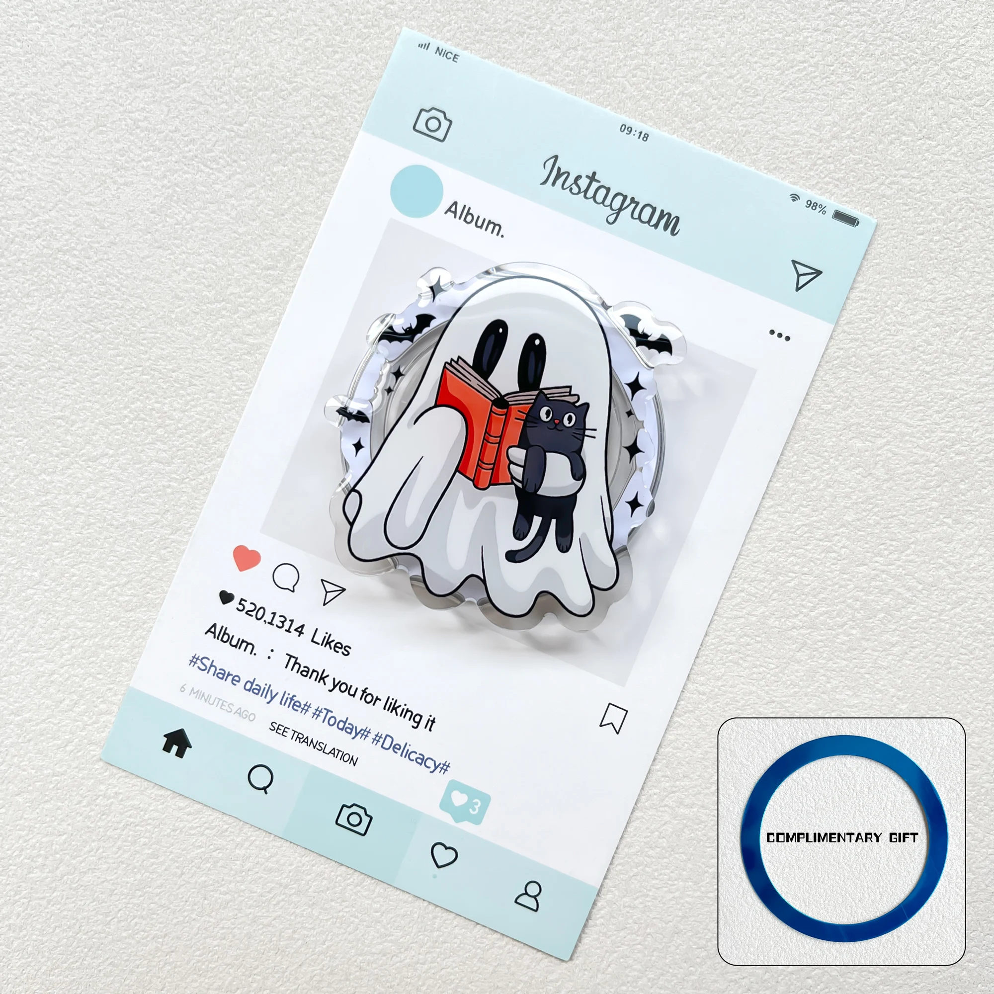 INS Kawaii Acryl Magnetischer Handygriff Cartoon Teleskopischer Tragbarer Ständer Magnetischer Handyhalter Mädchen Geburtstagsgeschenk