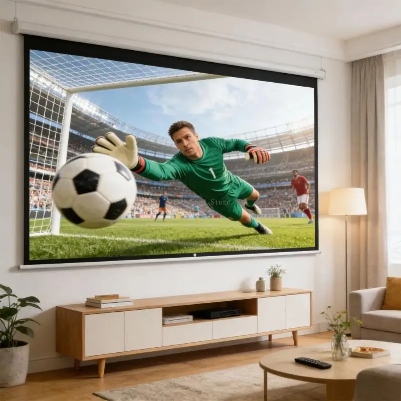  Portable Projector Screen 16:9 Format High Reflectivity Polyester For Movie