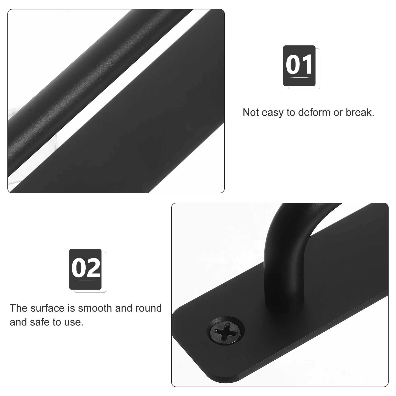 

2pcs Black Aluminum Alloy Door H les for Sliding Barn Doors Internal Shed Gates Classic Design Durability Performance Easy