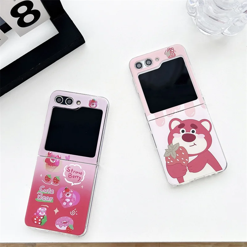 Disney Toy Story süße Lotso Handyhülle für Samsung Lip 3 Z Flip 4 Z Flip 5 Z Fold 3 4 5 Zfold 4 Cartoon Erdbeere schöne Hartschale