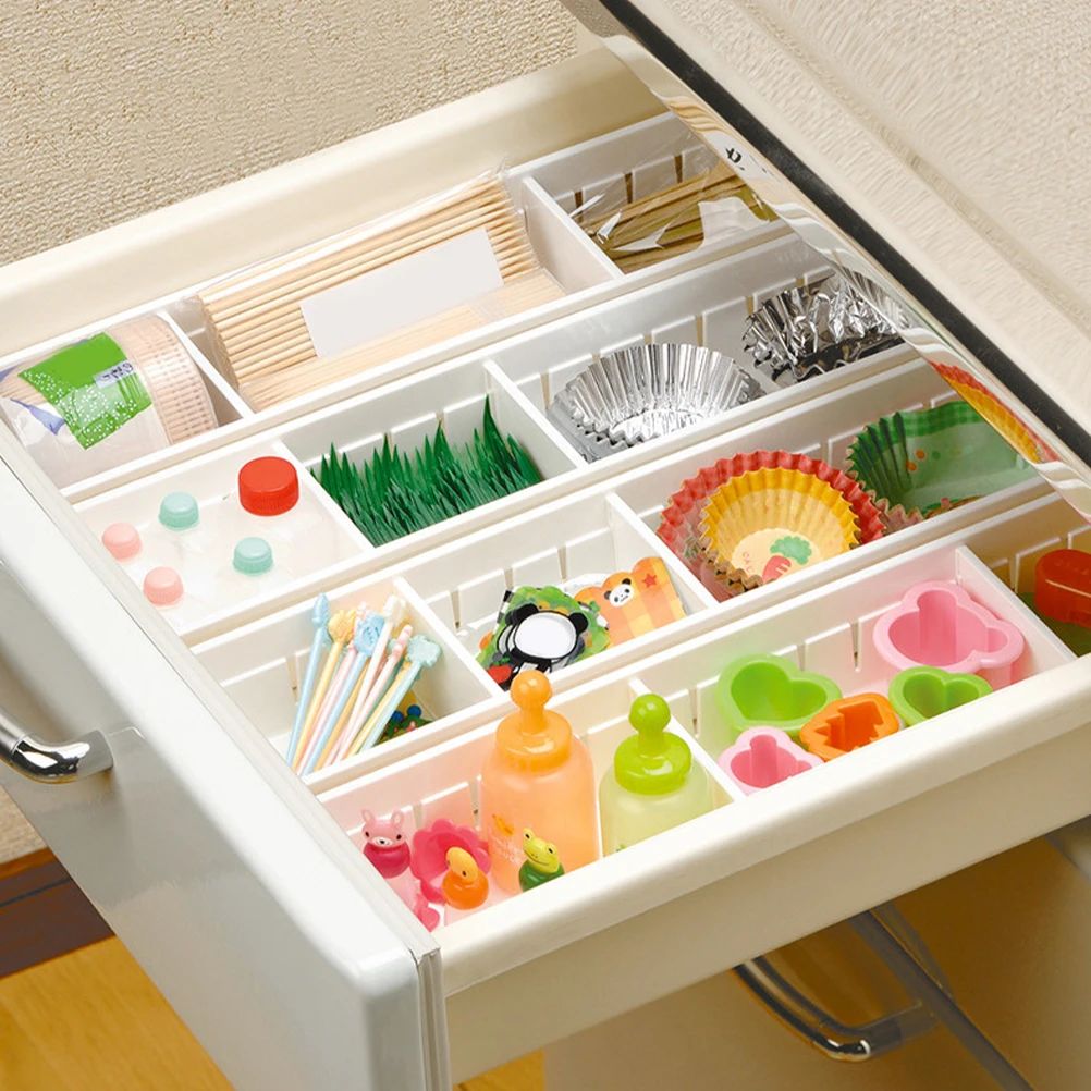 

2pcs Compartment Storage Boxes Drawer Organizer Sorting Containers Plastic Case Office Desk Sundries Multi Grid