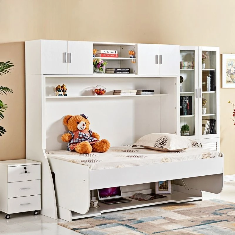 

Multifunctional invisible folding bed, desk cabinet integrated combination bed small apartment
