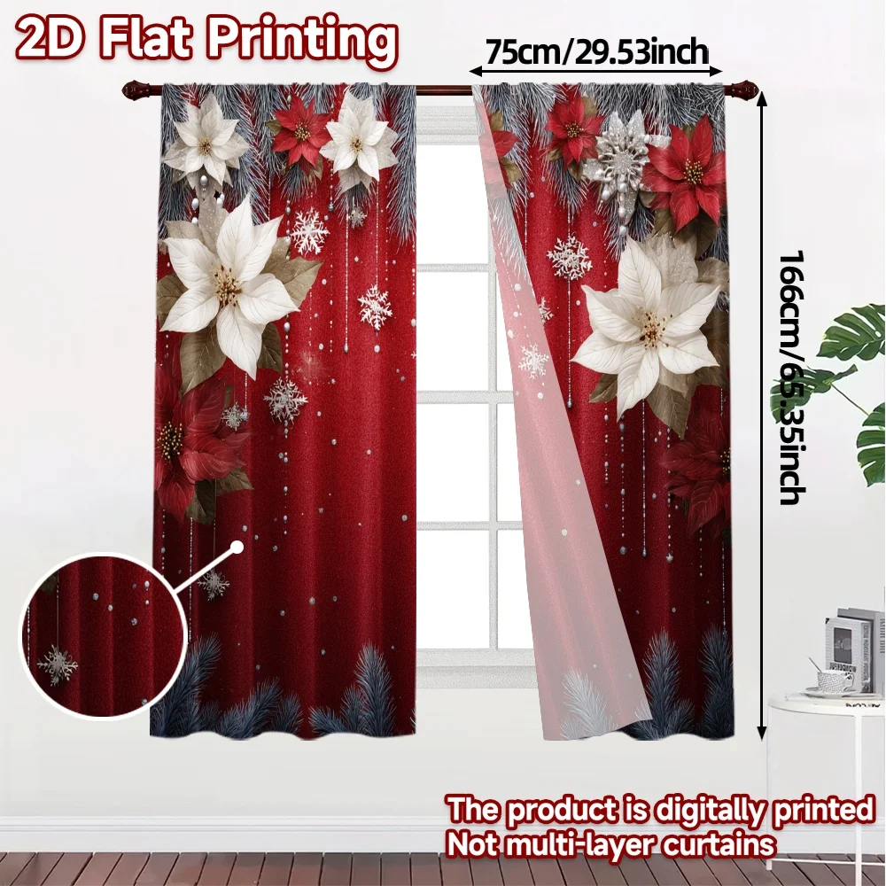 2D Flat Printing,JIT 2pcs, Curtains (Without Rod) Festive Curtains Modern Curtains&Window Treatment Prints Light Filtering