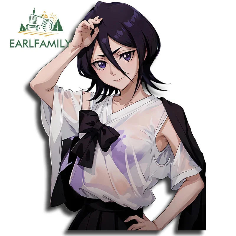 EARLFAMILY 13cm for NSFW Kuchiki Rukia Car Stickers Sexy Anime Girl Motorcycle Decal Windows Graffiti Personality Camper Decor