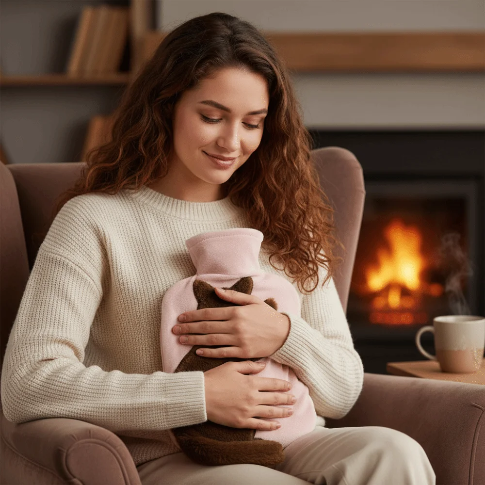 

Cute Long Cat Tail Water-filled Hot Water Bag Cartoon Plush Hot Water Bottle Washable Detachable Water Injection Bag Women