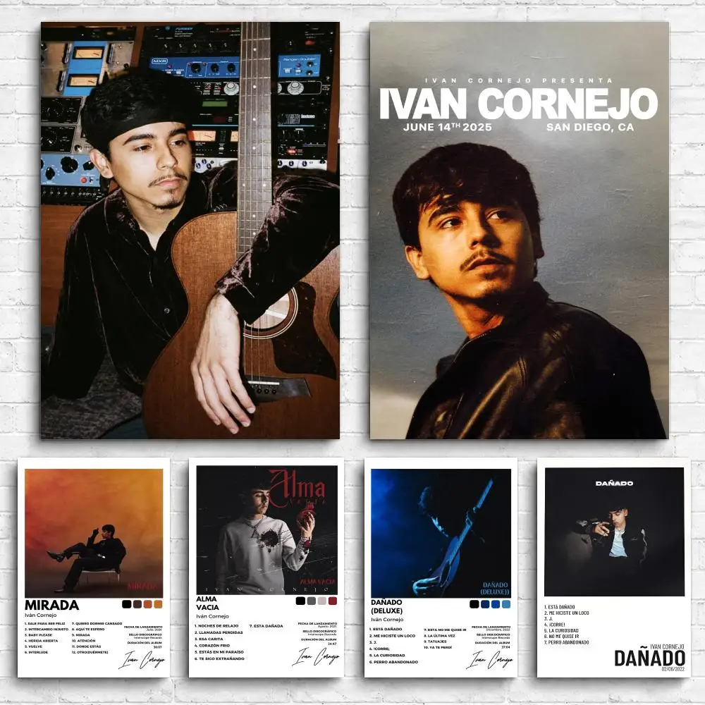 Singer Album I-Ivan C-Cornejo Framed Wall Painting Canvas Poster Ready to Hang Wall Art for Bedroom Living Room Home Decor Gift