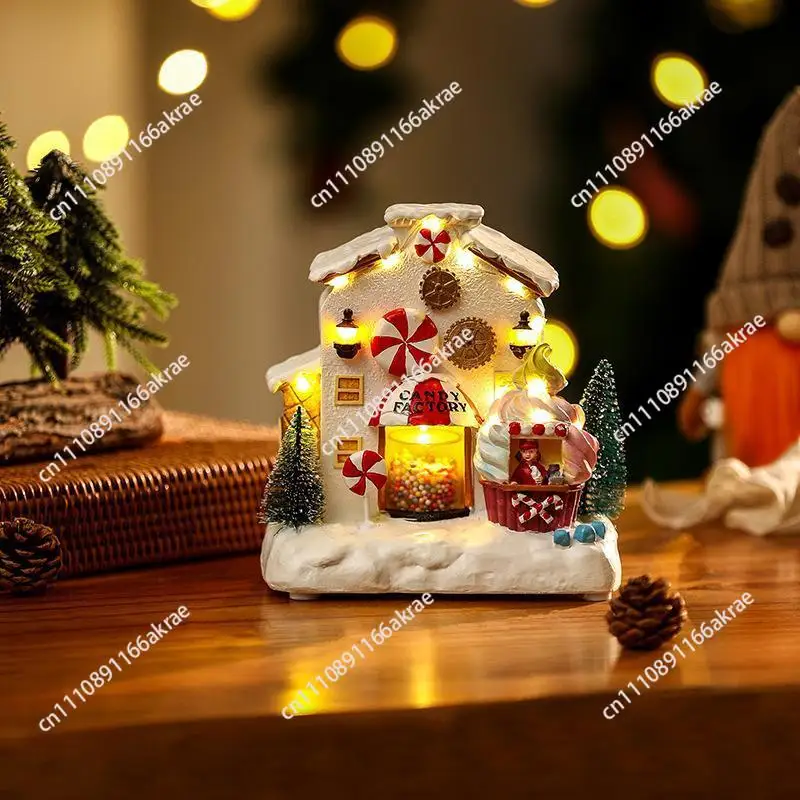 New Christmas Decorations Candy House Glow Music House Gingerbread House Tabletop Creative Ornaments Christmas Gifts