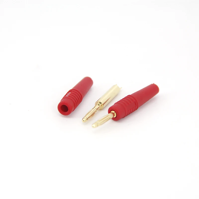 2Mm Vergulde Bananenstekker Elektrische Connector Adapter Zwart/Rood Voor Testsondes Instrument Meter Cctv Kabel Stekker E1