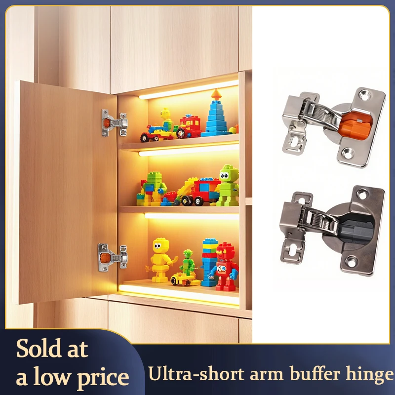Invisible Flip Down Door Hinge For Floating Cabinet Desk Drawer With Double Cup Installation And 90 Degree Soft Closing Function