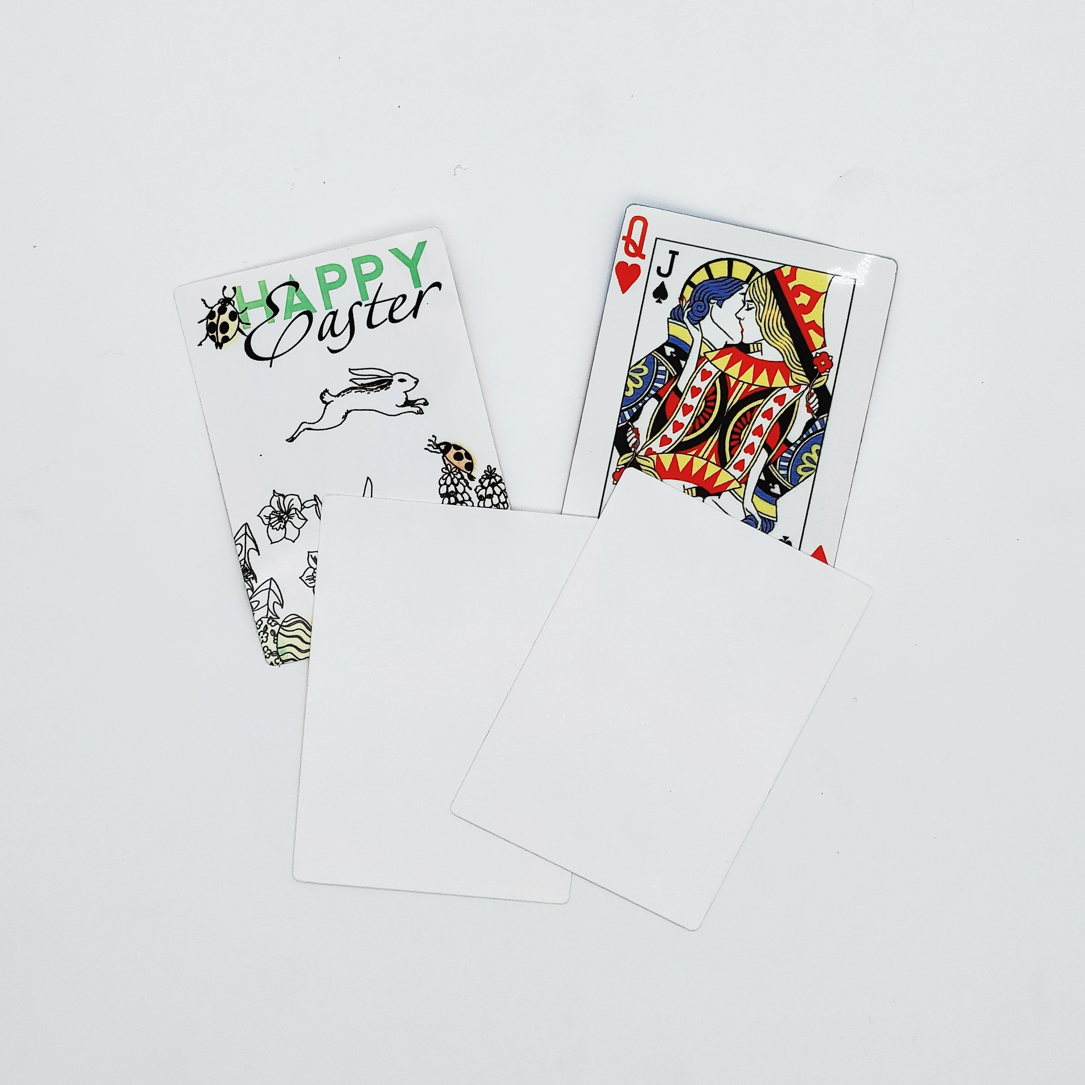 Double Side Printing PET Sublimation Blank Poker Game, Playing Card para viajar, casa, Festival Use, 5 Pcs por lote, frete grátis