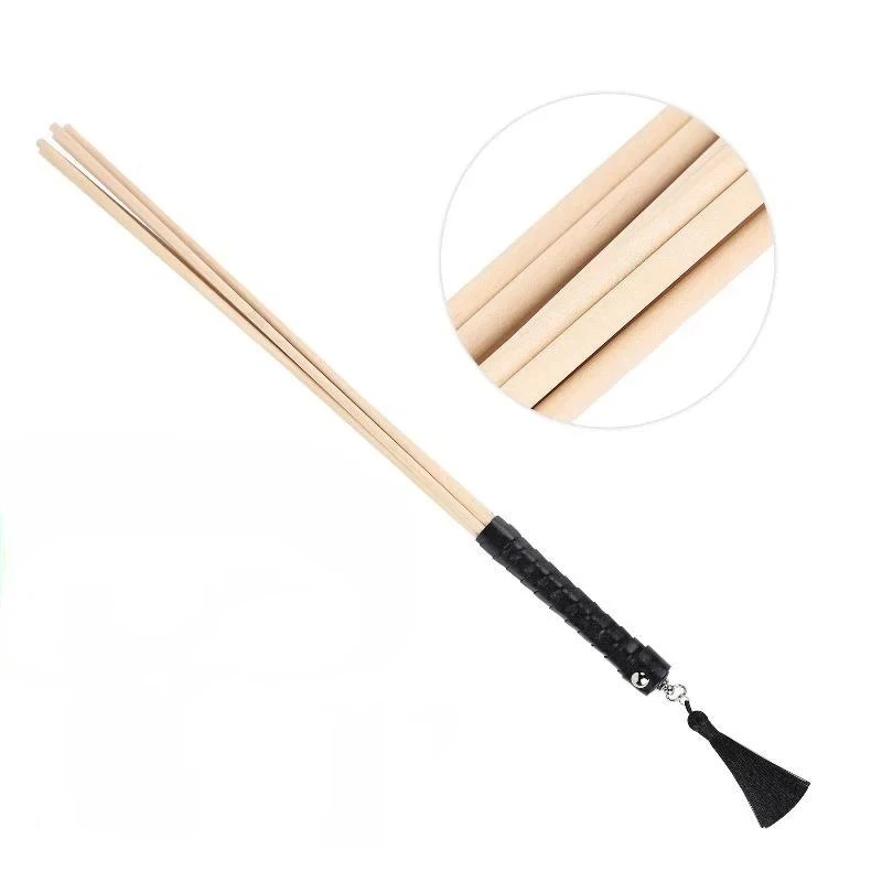 preferredLightweight Natural Rattan Spanking Cane Nonslip Leather Handle Soft Tassel for Couple Intimate Gameproduct - view 2