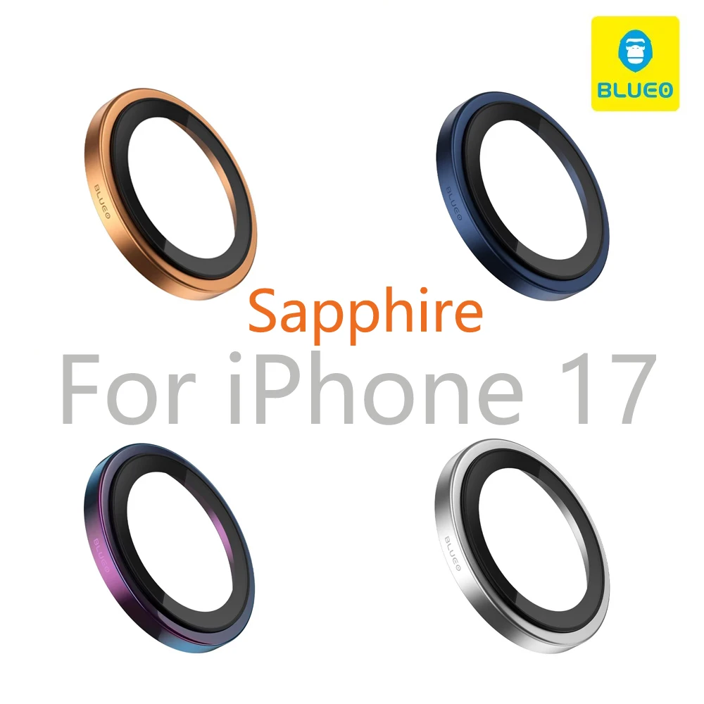 

Blueo Sapphire Material For iPhone 17 Pro Max Camera Lens Protector, Metal Anti Scratch Cover for iPhone 17 Pro Lens Protector