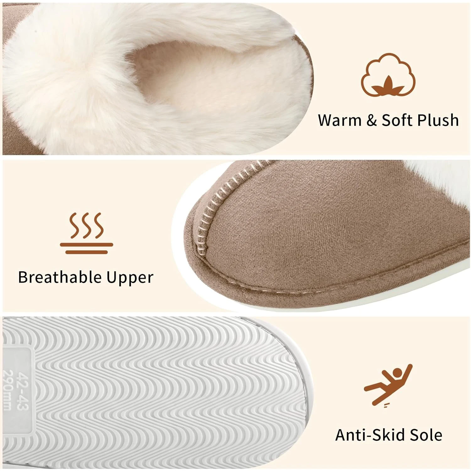 Fluffy Fuzzy Soft Home Slippers Women Winter Warm Plush Non-Slip Indoor Slippers Female Bedroom Hourse Outdoor Grip Flat Slipper