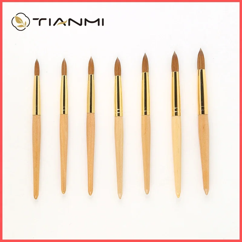 TIANMI 100% Kolinsky Hair Nail Brush DIY Painting Nail Art Brush Manicure Tools Drawing Carving Pen Gel Nail Polish Builder