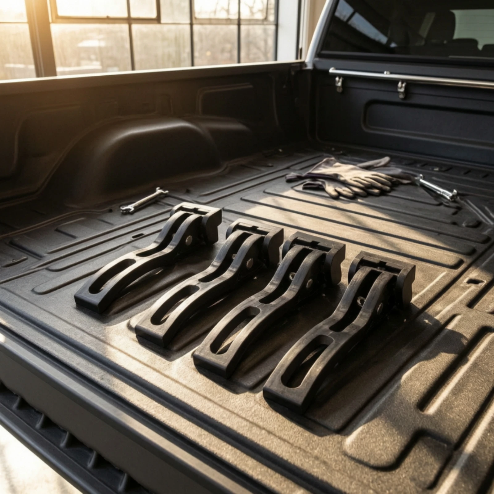 4 Pieces Truck Bed Cover Clamp Folding Truck Bed Cover Hardware Kit with Rear Clamps Rear Clamp with Metal Fastener Hard