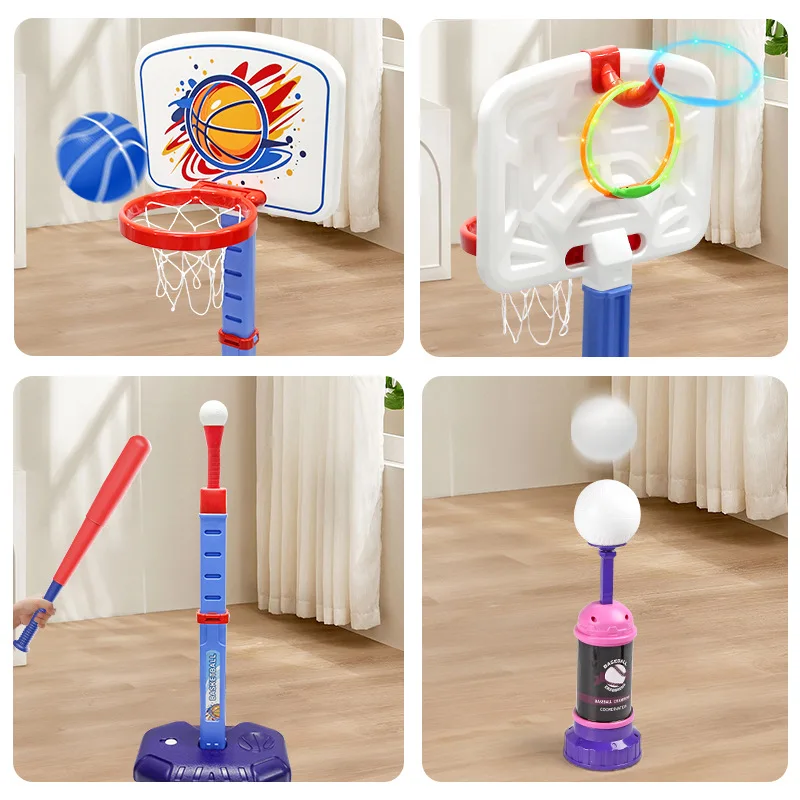 Aros de basquete ajustáveis para interior ao ar livre piscina beisebol mini objetivo de basquete com bomba 3in1 conjunto de jogo esportivo crianças presentes