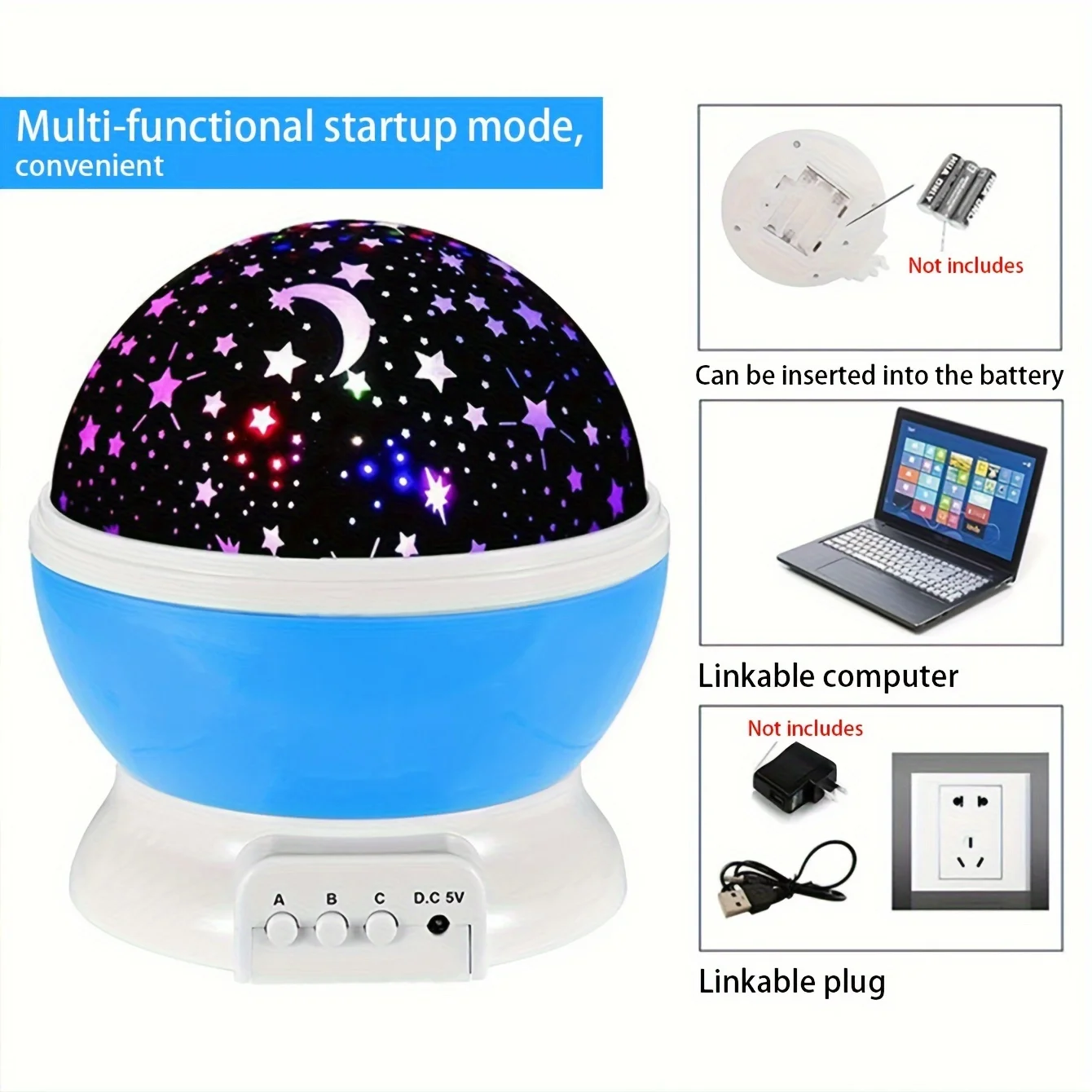 Novelty LED Star Projector Children\'s Gift Bedside Lamp Sleep Lamp Bedroom Decoration USB Projector Lamp Rotating Night Lamp