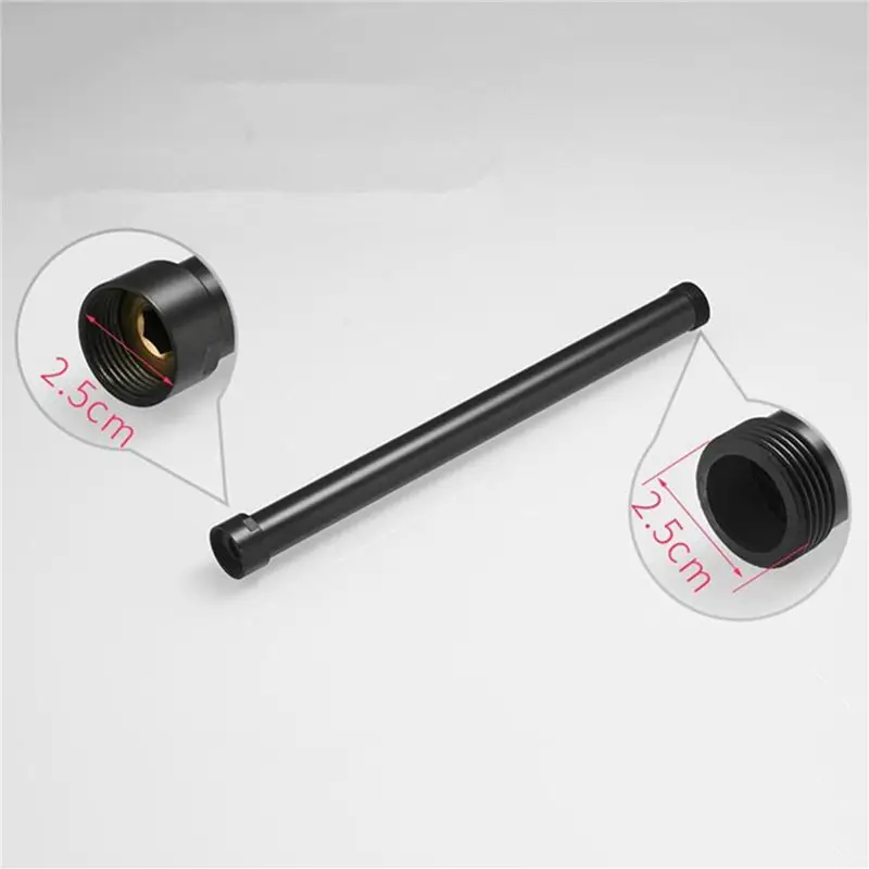 2X Black Shower Extend Pipe 30Cm Length Shower Mixer Pipe Brass Shower Pipes Bath