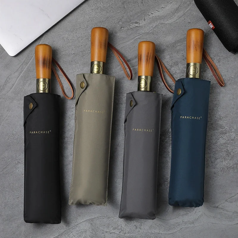 

PARACHASE Big Rain Umbrella Waterproof Double Layer Windproof 10 Bones Umbrella Men Business Style Golf Large Automatic Umbrella