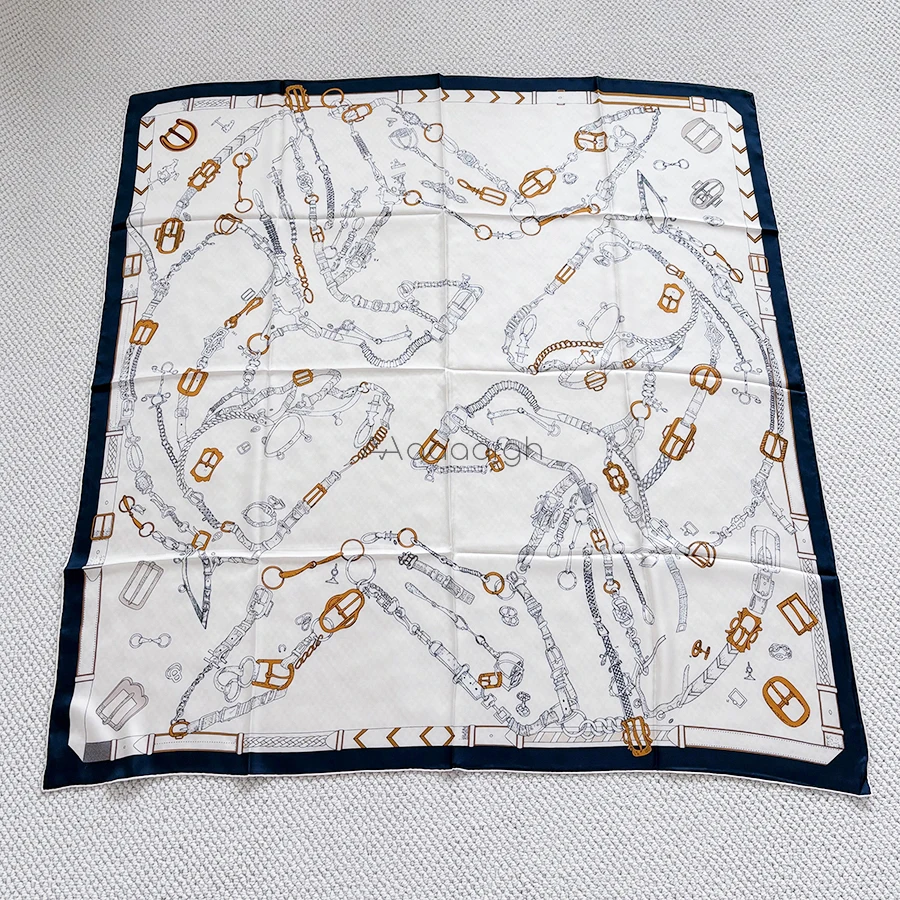 

Luxury Designer Large Scarf Square Silk Shawls Bandanas Tops Hair Neck Accessories Valentine's Day Foulard Femme 135CM