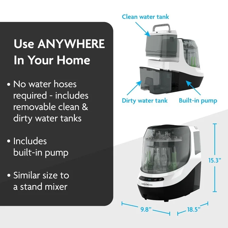 Bottle Washer Pro - Baby Bottle Washer, Sterilizer + Dryer - All in One Machine Cleans Bottles