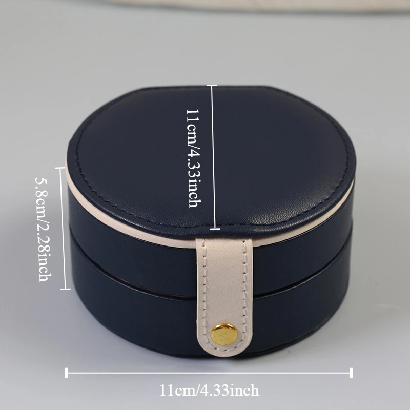 

Портативный органайзер для украшений из искусственной кожи, 1 шт., с зеркалом и держателем для сережек