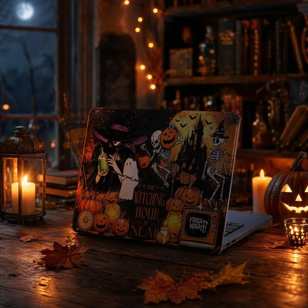 Retro Scary Halloween for MacBook Air 13 inch Case M5 M4 M3 M2 Pro 14/16 Neo case Novelty Premium Pattern Hardshell Laptop Case