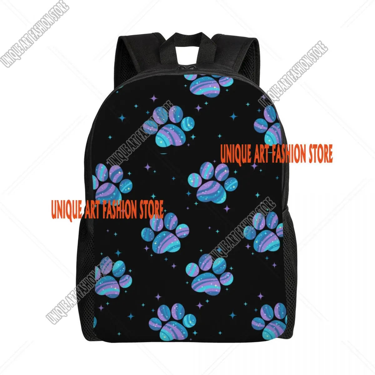 Customized Starry Paws Backpacks Men Women Fashion Bookbag for College School Floral Dogs Animal Bags