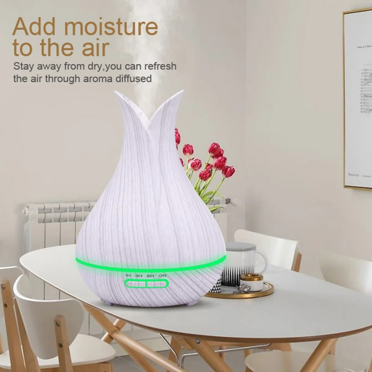 USB Humidifier with 7 Color LED Lights & Timer  Compact & Quiet