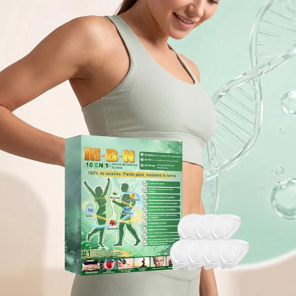 

7 Pieces Promote Metabolism Nano-microneedle Patch 10-in-1 Berberina NAD+ Moringa Shaping Stickers Weight Loss Slimming Stickers
