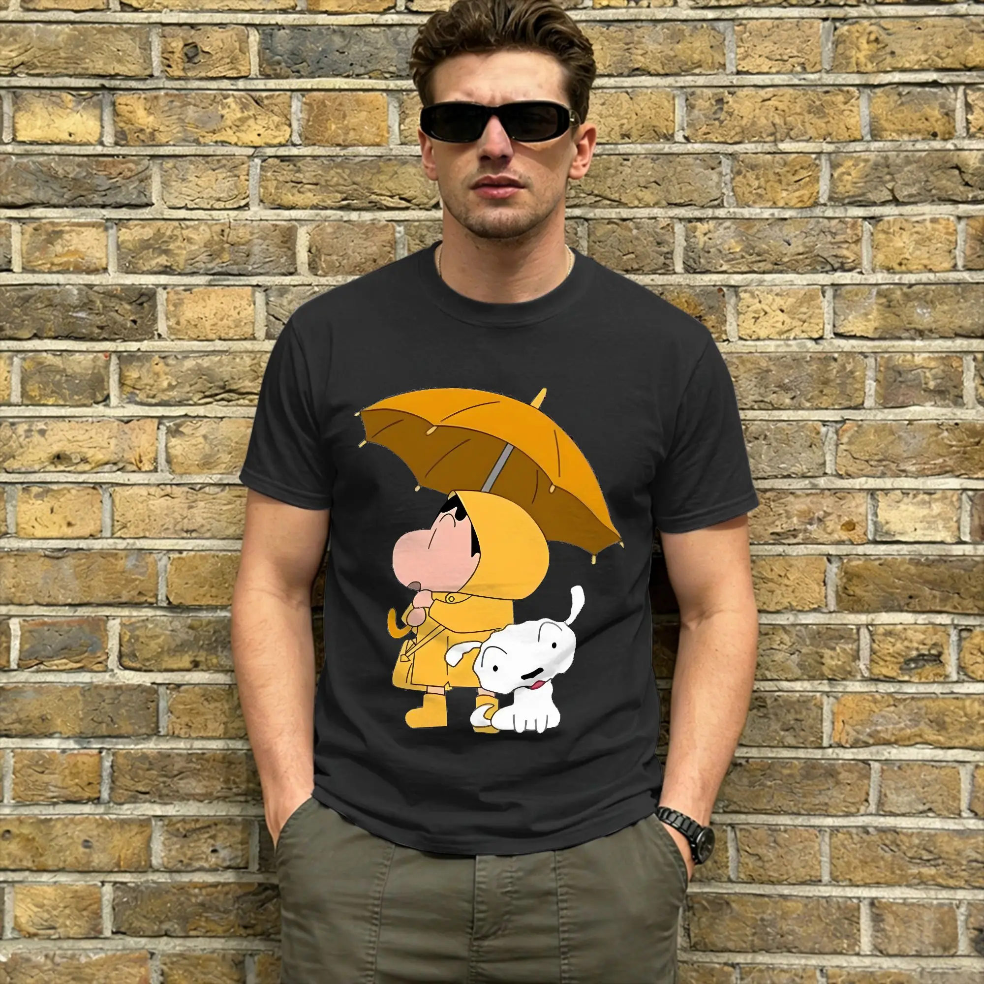 Men T-Shirts Crayon Shin-chans Hipster Cotton Tees Short Sleeve  T Shirt Round Collar Clothes 4XL 5XL