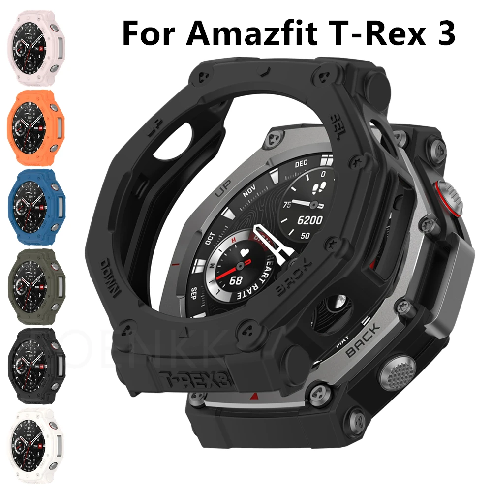 For Amazfit T-Rex 3 Soft Silicone Case Bumper TPU Protective Cover For Xiaomi Huami Amazfit T Rex 3 Protection Shell Accessories