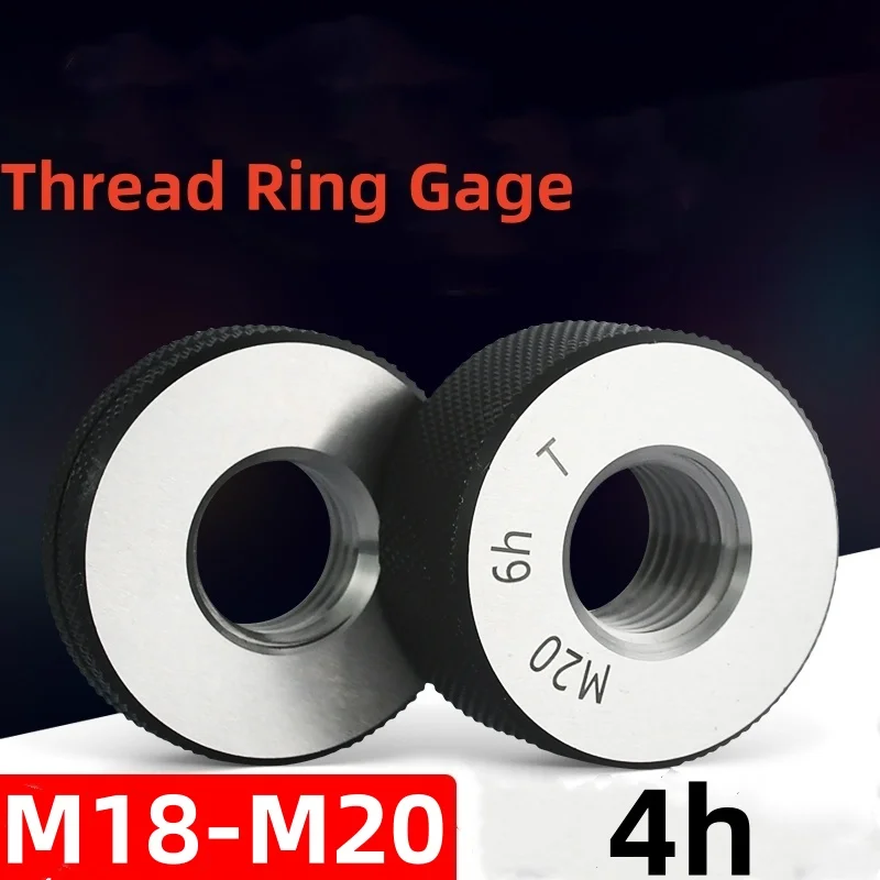 

1SET(1*GO+1*NOGO) Non-Standard Metric Fine Tooth Thread Ring Gauge 4h M18M20 Measure Tool