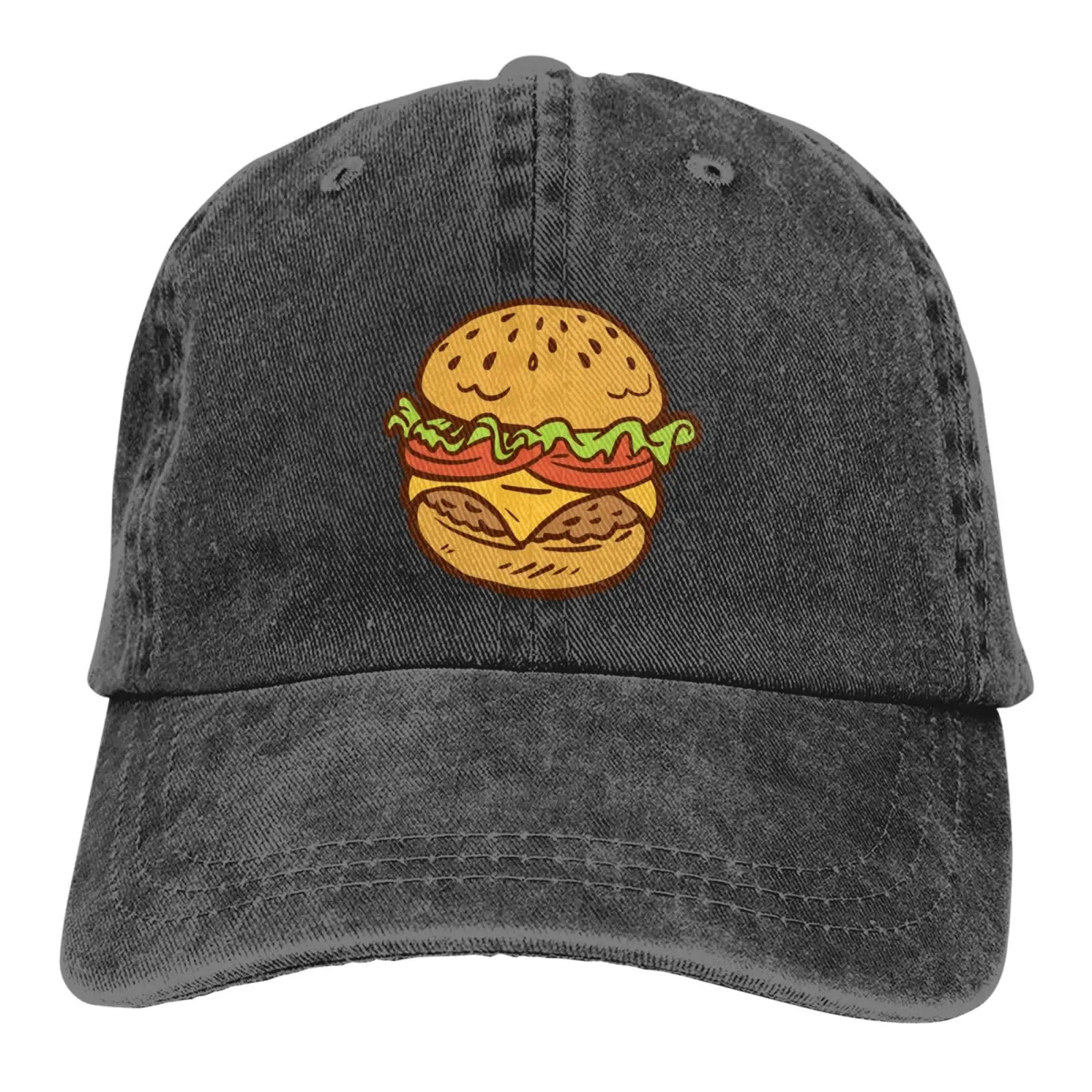 

Food Sticker Hamburger Baseball Cap Golf Dad Hat Adjustable Original Classic Low Profile Cotton Hat Men Women Hat For Outdoor