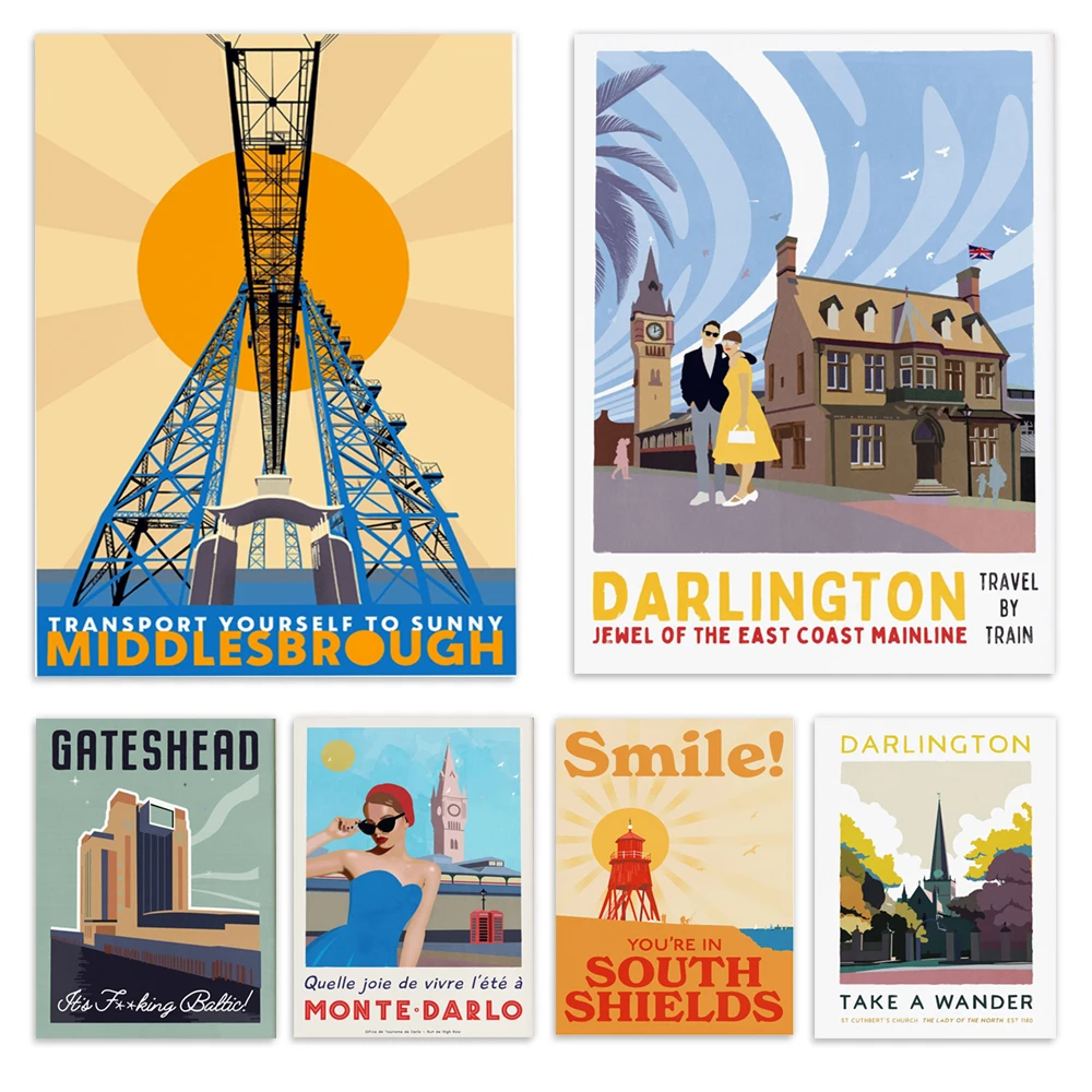 Darlington Racecourse, the gem of the East Coast Main Line, railway prints, Middlesbrough, Newcastle, Gateshead travel posters