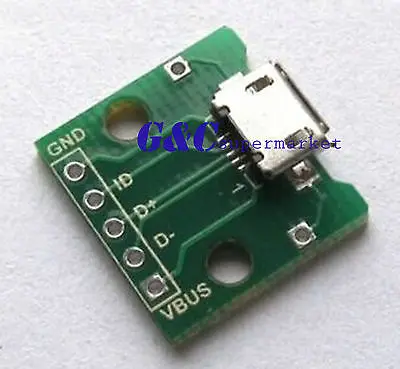 1pcs MICRO USB to DIP Adapter 5pin female connector B type pcb converter