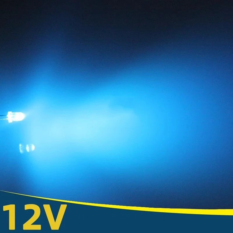 100 Pçs/lote F3 Gelo Azul LED Diodo Emissor de Luz 12V 3mm circular