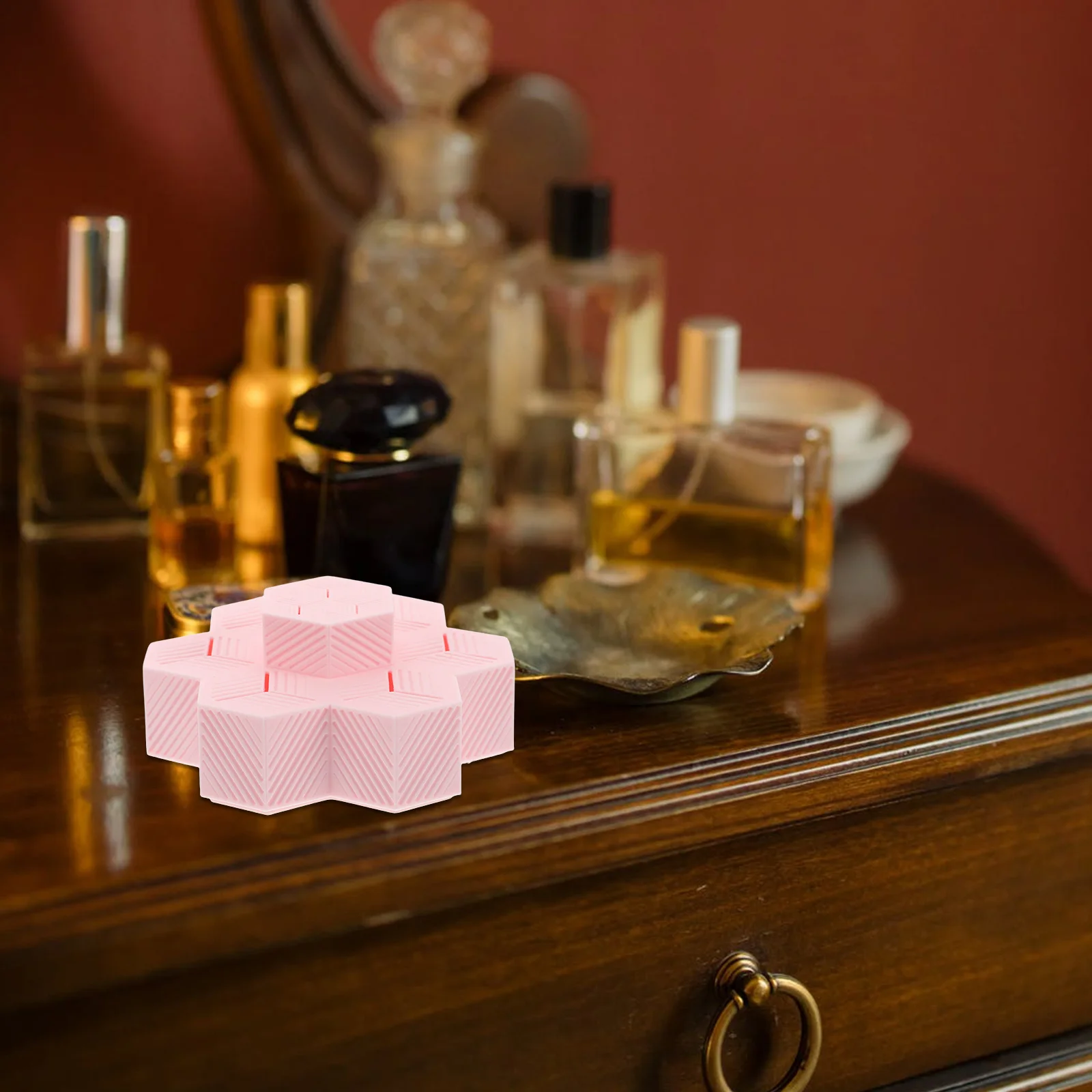 

Silicone Lipstick Holder Makeup Organizer with Multiple Compartments for Brushes Pencils Cosmetics Desktop Vanity Storage Case