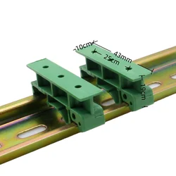 2pcs PCB 25mm DIN Rail Mounting Adapter Circuit Board Bracket Holder Carrier Clips Control Board Adapter 10mm wide 43mm long