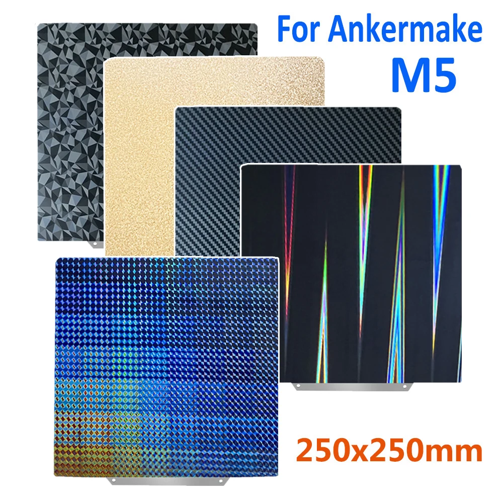 

PEI Sheet for Ankermake M5 Build Plate Double Sided Print Smooth PEO PET H1H Textured PEI Spring Steel Sheet for QIDI Q1 Pro Bed