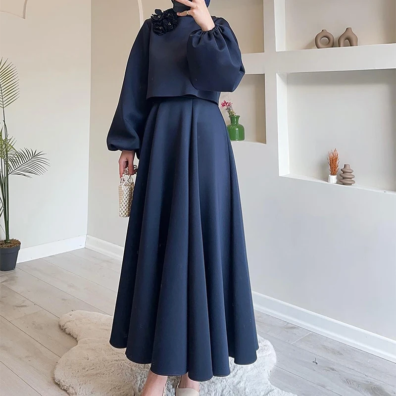 Conjunto de vestido largo de flores a la moda para mujer, vestido veraniego con manga acampanada de 2 piezas, camisa superior y faldas, trajes, Vestidos largos, Vestidos Плаusе