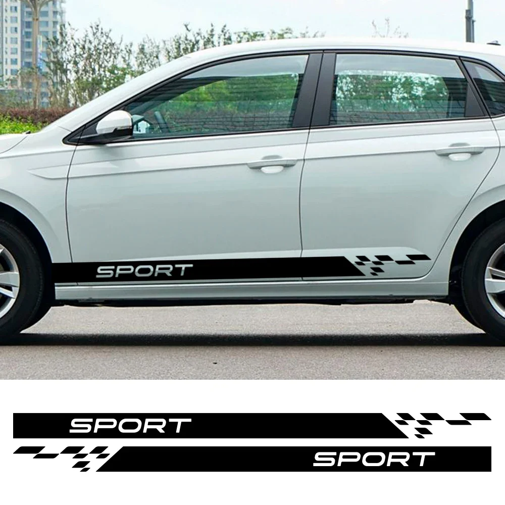 Adesivos laterais para porta de carro, decalques de vinil esportivos para corrida, acessórios de decoração para carro, para volkswagen vw tiguan golf passat polo id.4 skoda