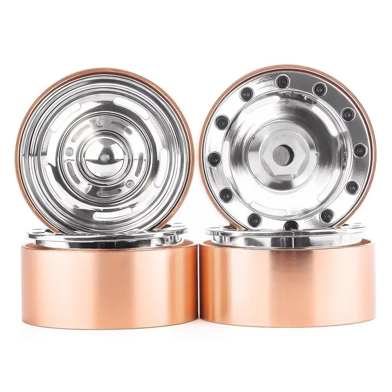 ABUM-1.9' '  Beadlock Metal Wheel Rim Hub Climbing Tires 56.5X27.5Mm For 1/10 RC Car Crawler Accessories Silver