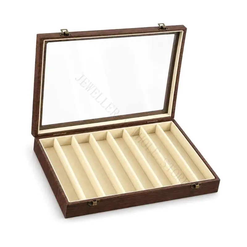 R7UF Jewelry Display Case with Natural Pattern and Separate Sections