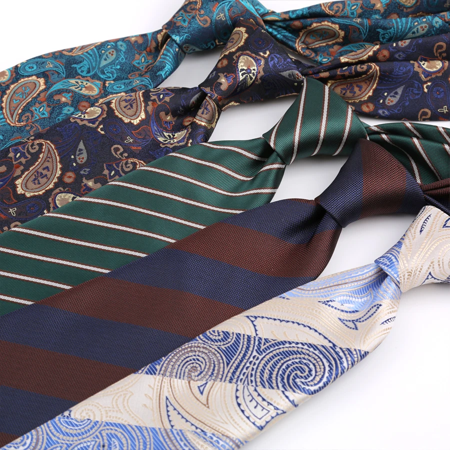 Luxus 8CM Herren Krawatte Krawatte Paisley Streifen Krawatten Für Mann Bräutigam Jacquard Gewebte Krawatte Für Business Hochzeit party