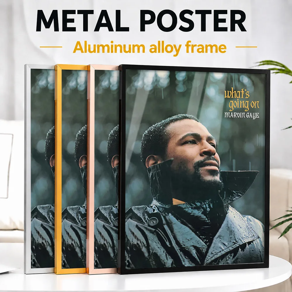 Marvin Gaye Whats Going On Album Cover Framed Metal Print Customized Soul Legend Tribute Wall Art Ideal For Room Or Fan Gift